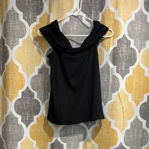 a new day Black Ribbed Off-Shoulder Cowl Neck Camisole